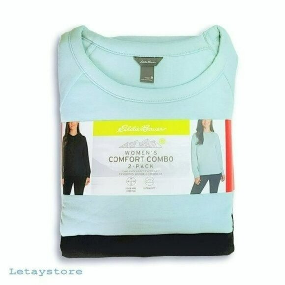 NWT Eddie Bauer 2-Pack Cozy Soft Sweatshirt Crewneck and Hoodie Combo Set - Picture 6 of 11
